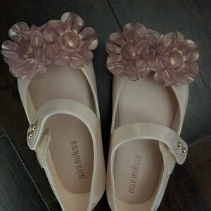 Mini Melissa Blush Floral Kids Dress Shoes